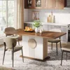 55" Rectangular Dining Table for 4 to 6 People, Farmhouse Wood Dinner Table for Kitchen, Dining Room & Living Room, O 4