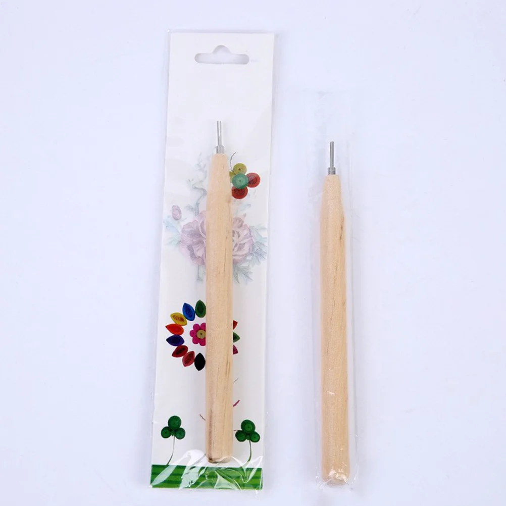 6 Pcs Quilling Needle Pen Metal Paper Crafts Reel Rolling DIY Kits Tools Wooden Pole