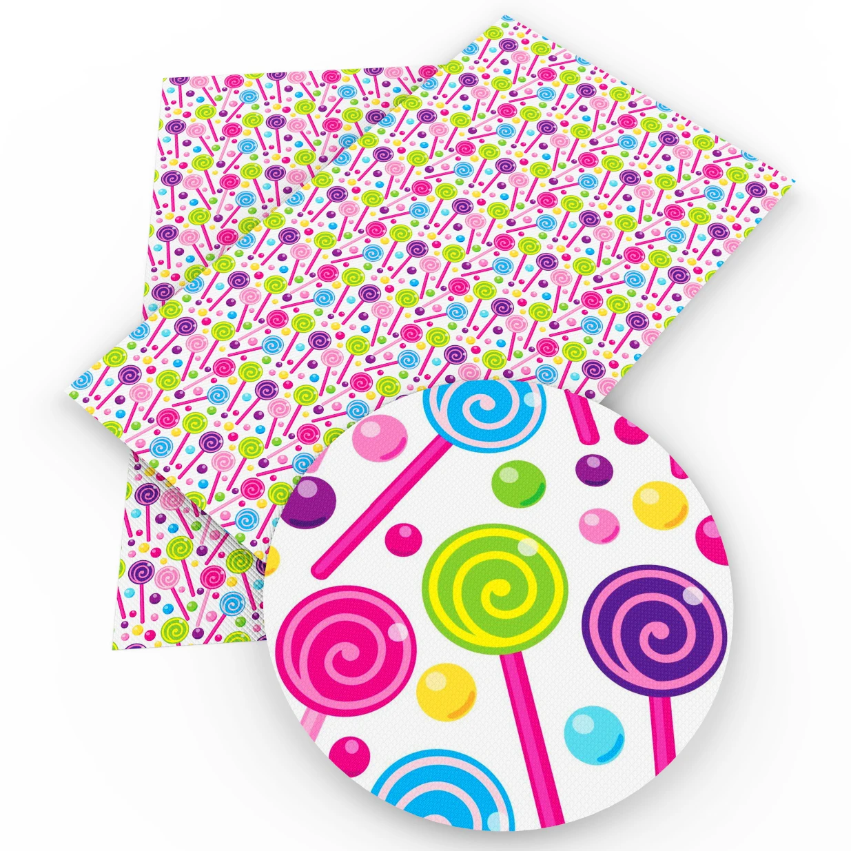 Leather Fabric 20x33cm Cake Candy Printed Synthetic Leather Fabric DIY Bow-knot Bags Earring Faux Leather Sheets