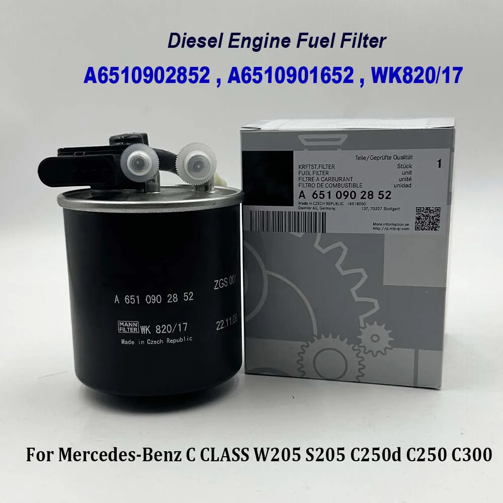 

A6510902852 A6510901652 Diesel Fuel Filter For Mercedes-Benzz C CLASS W205 S205 C250d C250 C300 WK820/17 6510902852 6510901652