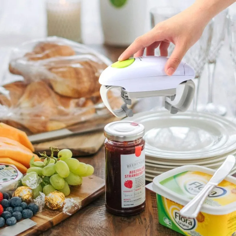 Ouvre-boîte électrique Ouvre-bouteille automatique Ouvre-bocal portatif Ouvre-bocal à une touche Gadgets de cuisine_voghion.com