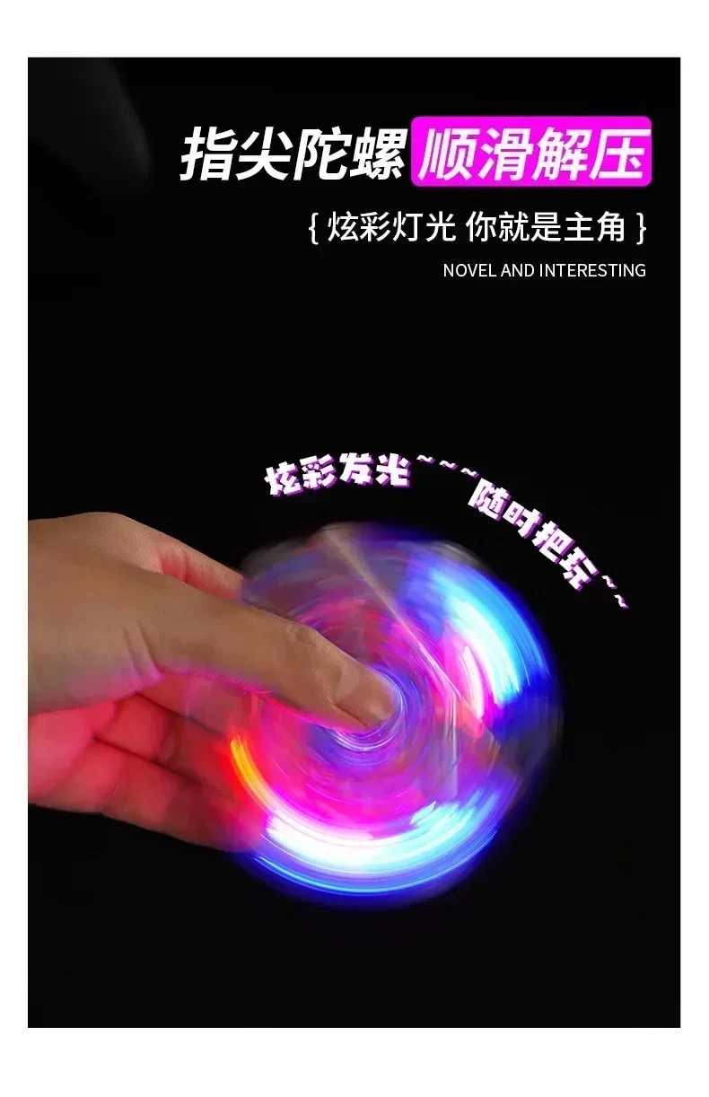 2025 New Creative Luminous Transparent Gyroscope Lighter 2-in-1 Folding Rotating Decompression Windproof Lighter Men's Gift
