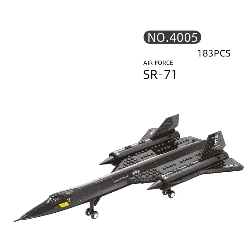 미국 군사 차량 SR-71 블랙버드 조립 모델 빌딩 블록 WW2 육군 피규어 벽돌 정찰 항공기 장난감