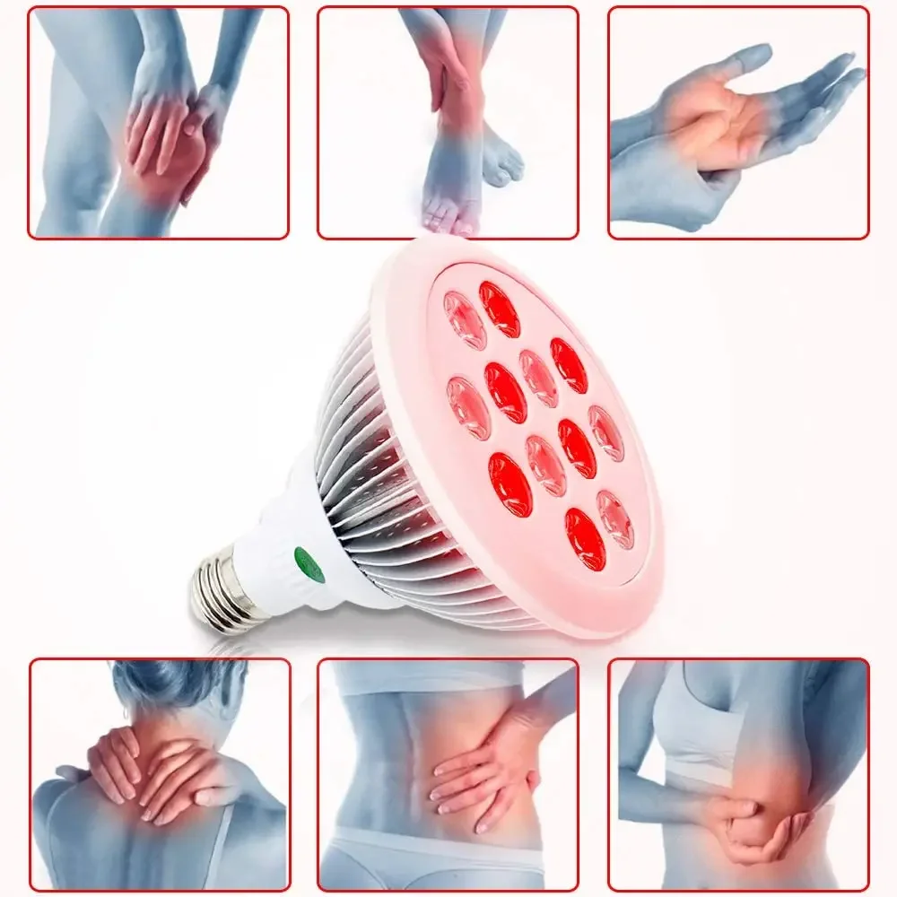 LED Red Infared Light Therapy Lamp for Body, 36w Red Light Therapy Lamp Improve Muscles and Skin,Red 660nm Infrared 850nm E27