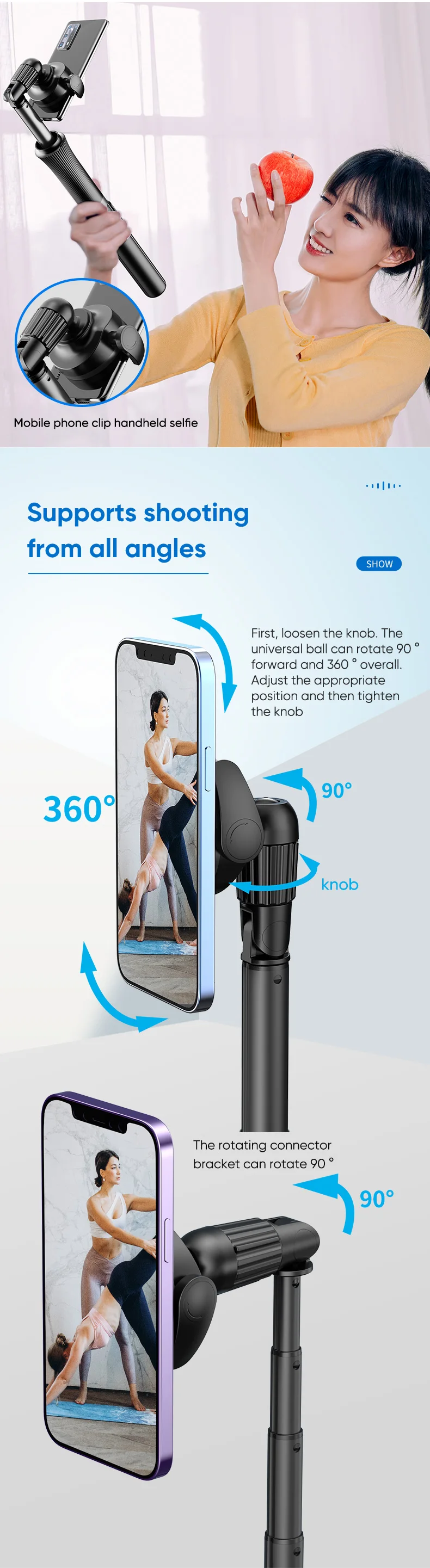 Description Picture 5 of itemMagnetic Selfie Stick Phone Tripod with Wireless Remote, Extendable Cell Phone Tripod Stand, Compatible with MagSafe, Cellphone