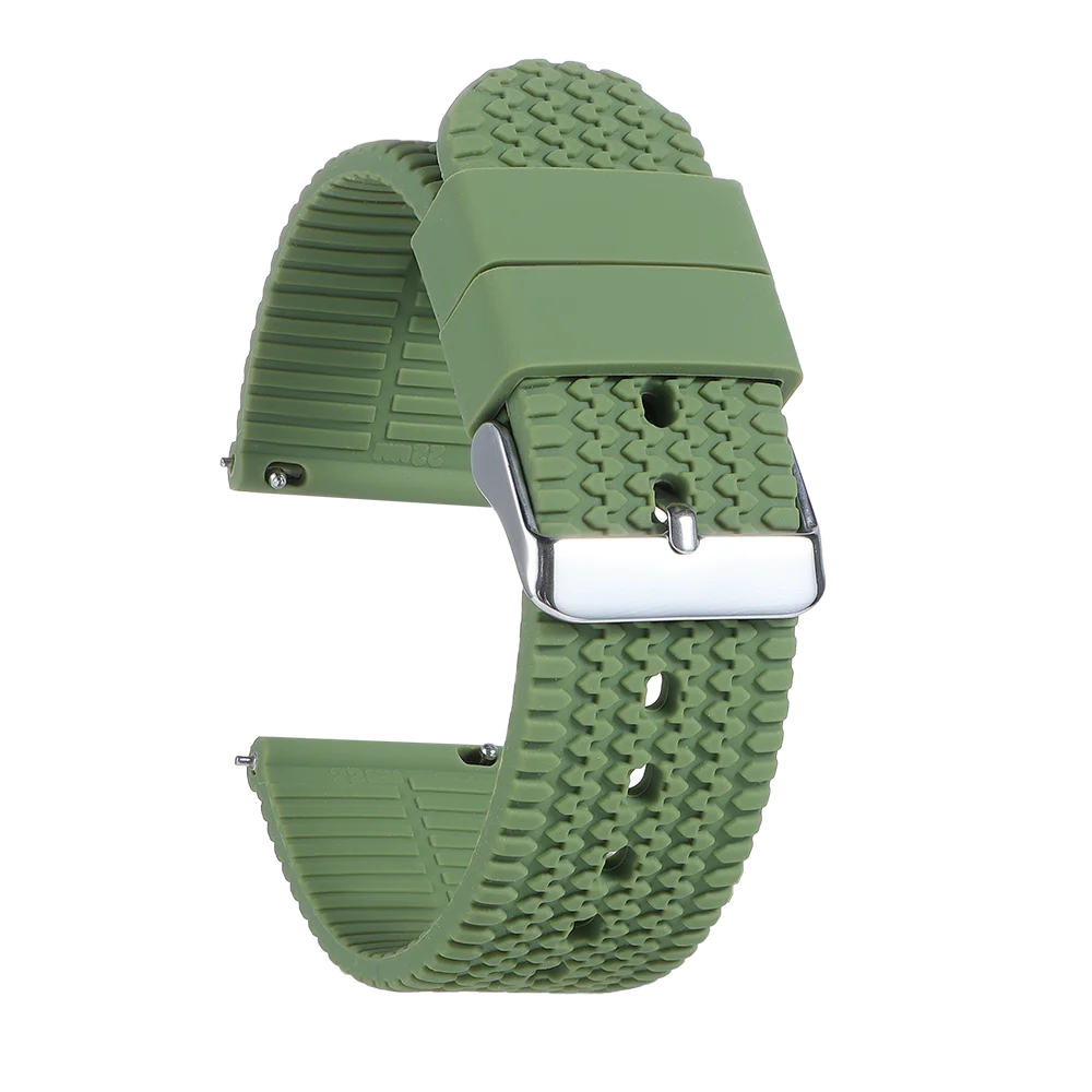 Silicone Quick Release Watch Strap - Soft Sport Waterproof Rubber Wristband Accessory