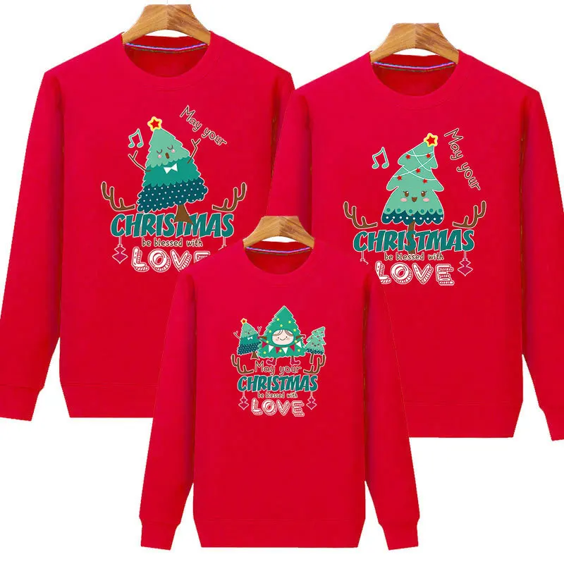 Jersey de árbol de Navidad familiar de invierno para parejas, suéteres de Papá Noel para bebés y niños, sudadera a juego para madre, padre y bebé, blusas con apariencia familiar