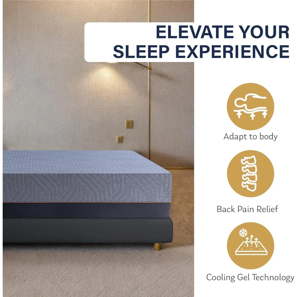 14 Inch Queen Mattress, Copper Gel Memory Foam Mattress, Therapeutic Mattress in a Box, Fiberglass Free Medium Mattress 4