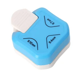 Versatile 3 - in - 1 Metal and Plastic Corner Punch for Paper Crafts and Scrapbooking (Blue)