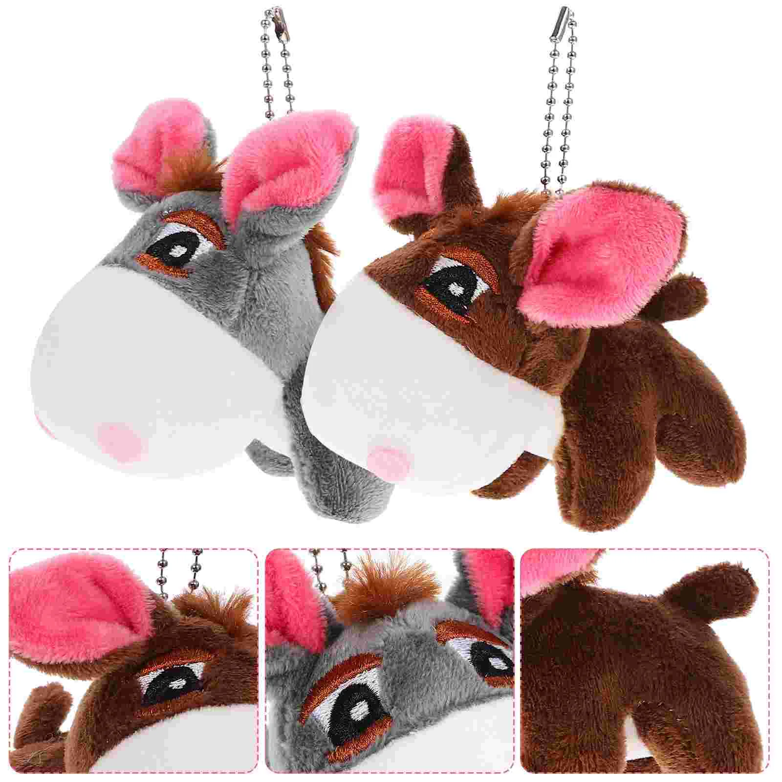 

2pcs Donkey Keychain Plush Donkey Pendants Backpack Donkey Pendant Plush Charms Key Ornament