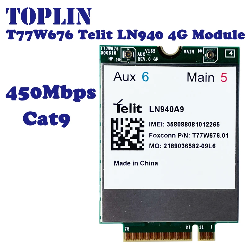 T77W676 Telit LN940A9  X12 LTE 4G WWAN M.2 450Mbps LTE Modem For laptop USB Adapter