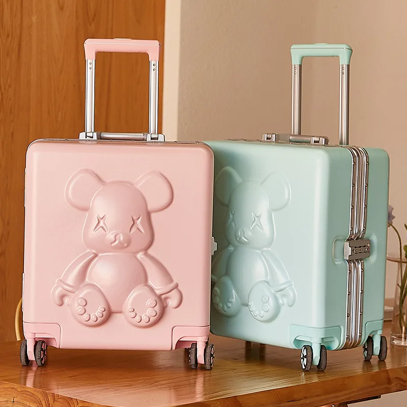 18" Inch Travel Suitcase on wheels Men and Women Universal Rolling Trolley Luggage Carry-on Makeup Bag Boarding Case