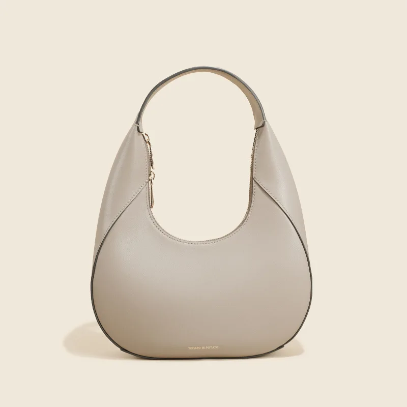 Fashionable And Versatile Bag For Women Niche Design Shoulder Bag Genuine Leather High-end Feeling Underarm Bag