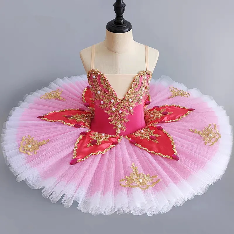 

Rose Red Professional Ballerina Ballet Tutu For Child Children Kids Girls Adults Pancake Tutu Dance Costumes Ballet Dress Girls