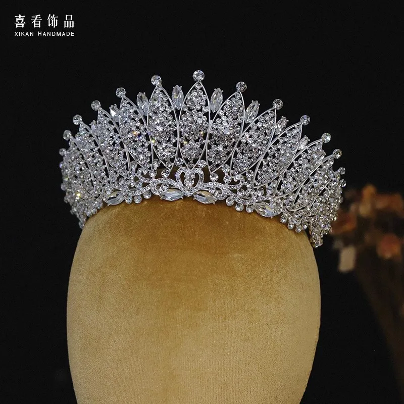 

CC Wedding Crowns Women Hair Accessories Bridal Headbands Engagement Hairwear 100% Handmade Crystal Pageant Diadems Tiaras AN073