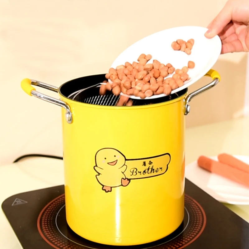 

Kitchen Without Oil Frying Pan Fryer Little Stupid Duck Frying Pan Non Stick Frying Pot With Filter Cover Household Fuel Saving