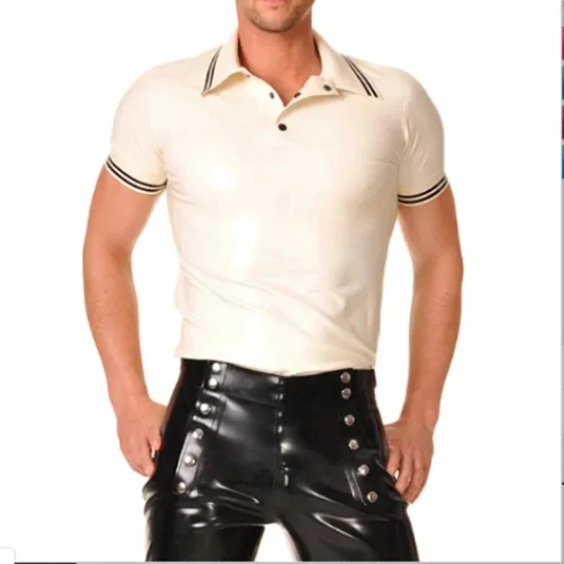Latex Rubber Shirt Short Slevees Size