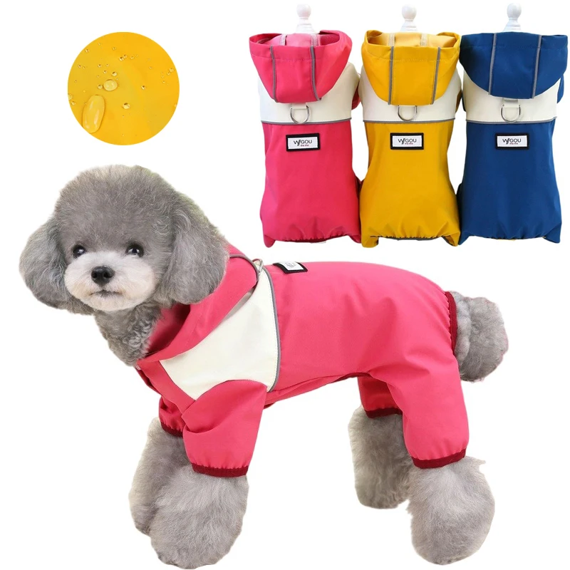 

Dog Raincoat Waterproof Puppy Rain Coats Hooded Puppy Clothes for Small Medium Dogs Jumpsuit Chihuahua French Bulldog Overalls