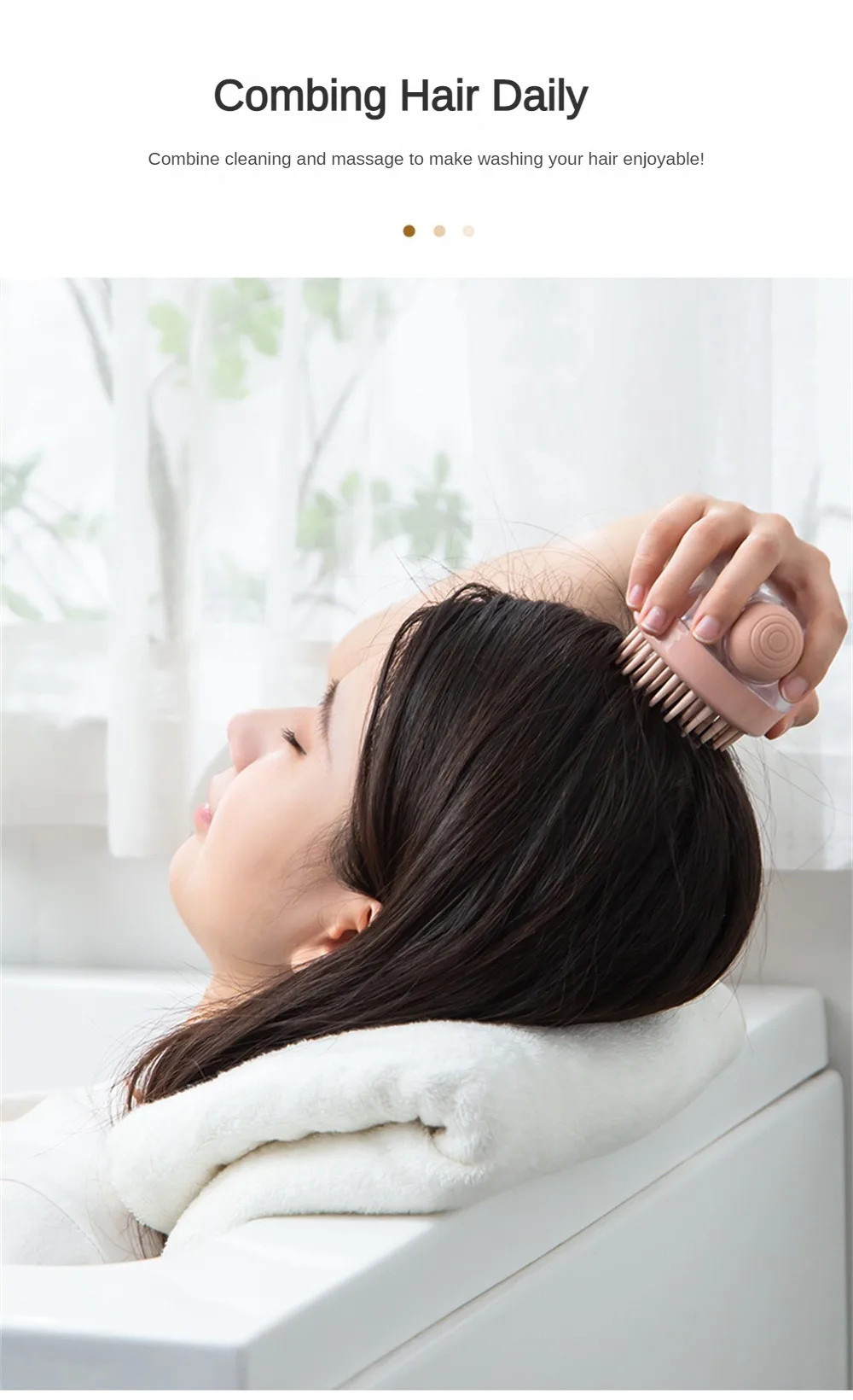 Description Picture 5 of itemManual Head Scalp Care Massage Shampoo Brush Slimming Comb Cleaning Shower Bath Exfoliate Remove Dandruff Promote Hair Grow