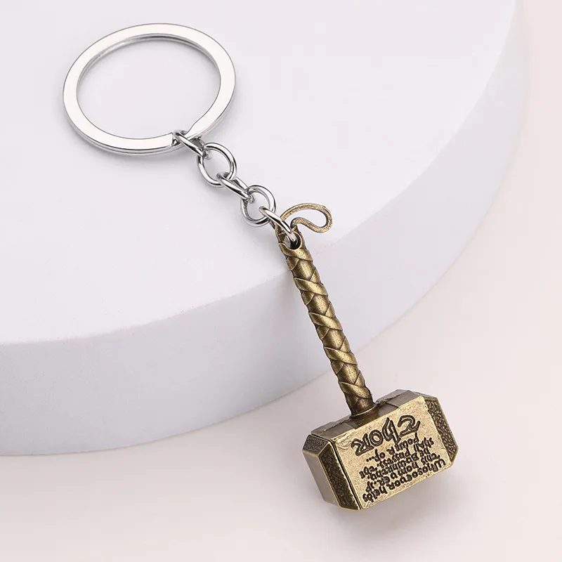 Movie Mjolnir Thor Hammer Metal Keychain Superhero Cosplay Unisex Car Keyring Bag Key Chains Costumes Props Jewelry Accessories