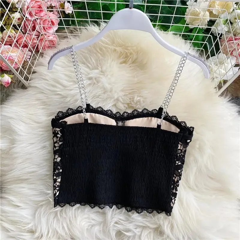 Fashion Sexy Spice Cutout Lace Women Underwear Iron Chain Sexy Bra One-Piece Full Cup Slip Wire Free Chest Binder Bras