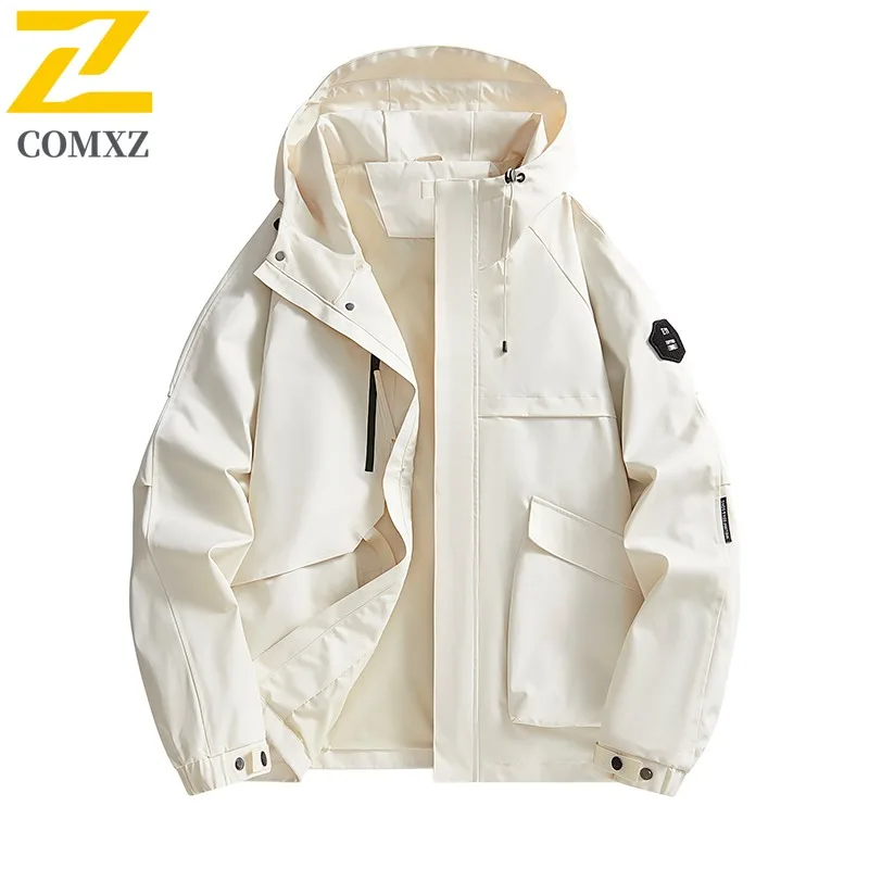 COMXZ Men Motorcycle Jacket Outdoor Adventure Windproof Jackets Casual Street Style Lightweight Autumn New Men Windbreaker