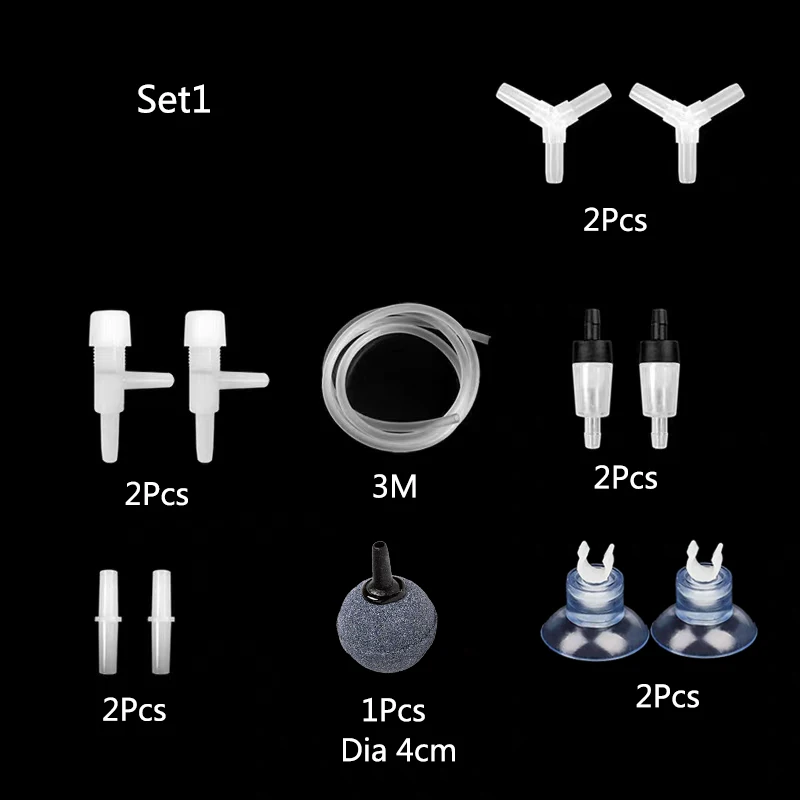 1Set Aquarium Oxygen Pump Hose Air Bubble Stone Plastic Connector Acessorios Fish Tank Air Pump Connector Control Valve Supplies 2