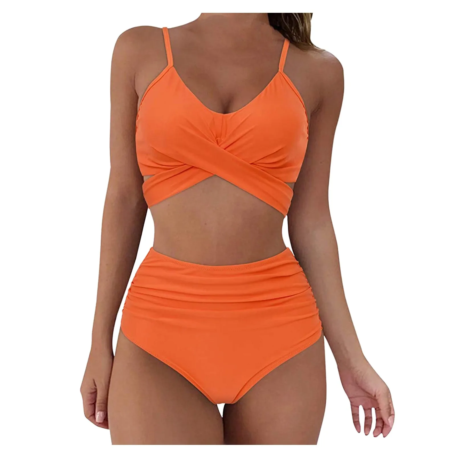 Summer Savings Clearance! SHENGXINY High Waisted Bikini Fashion Women  Printing Sexy Bikini Set Bathing Suit Push-Up Padded Swimwear Swimsuit  Beachwear 