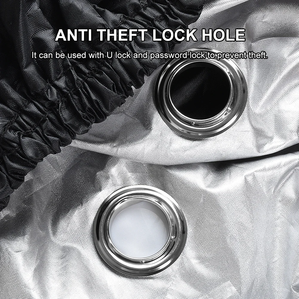 Waterproof Motorcycle Cover All Season Dustproof UV Resistant Scooter Cover 190T Fabric Outdoor Indoor Motorbike Protection