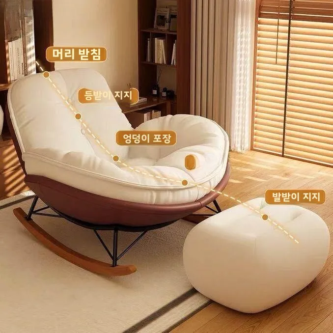 야외용 의자 펭귄 레저 발코니 리클라이너 소파, 눕거나 잠들 수 있음, 허리 지..