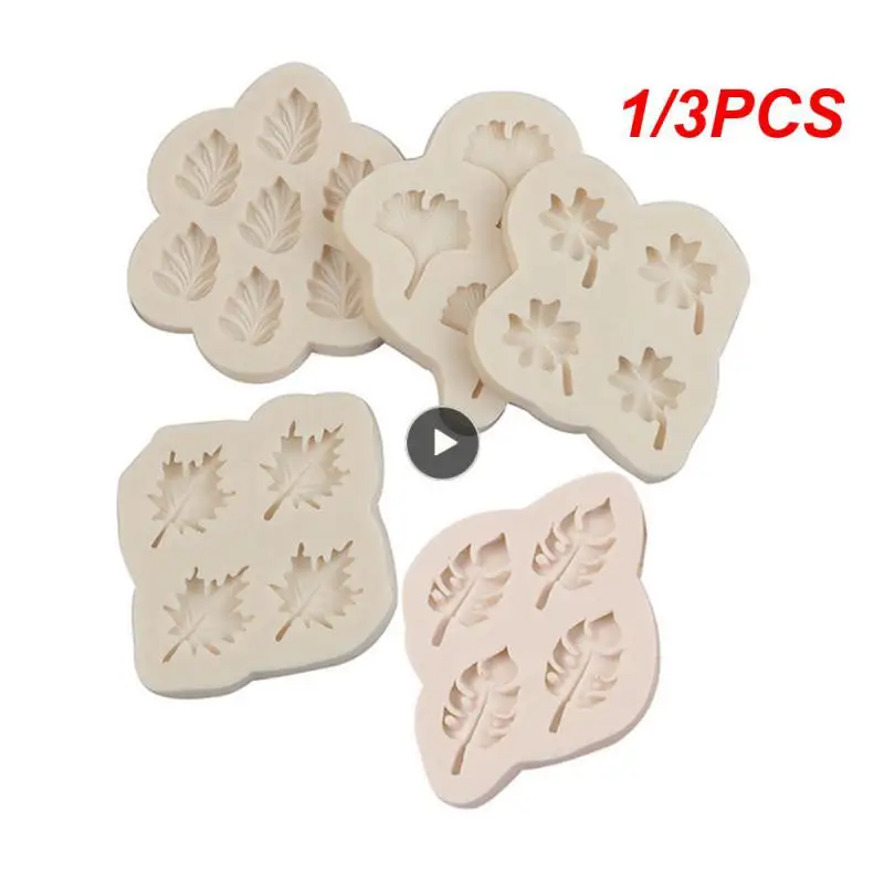 1/3 Pz Clear Outline Ginkgo Biloba Silicone Saccarina Stampo Un Pezzo Piccolo E Fresco Torta Stampo In Silicone Utensili Da Forno