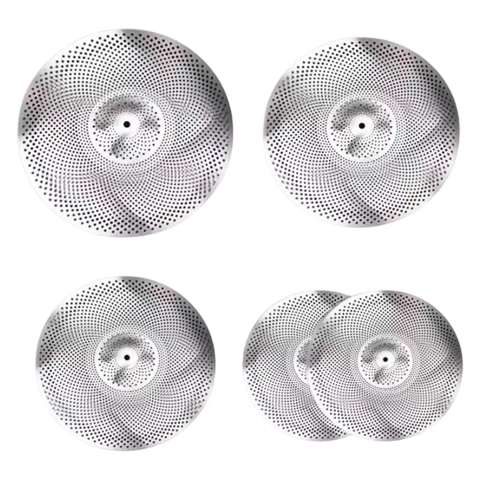 5 Pieces 14" Hi Hat+16" Crash+18'" Rash+20"ride Quiet Cymbals Practice Set Low Volume Cymbal Pack for Bedroom Rehearsal Room