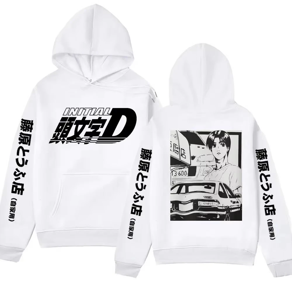 2026년 신상 가을/겨울 애니메이션 이니셜 D AE86 후드티 하치로쿠 시프트 드리프트 프린트 후드티 보온