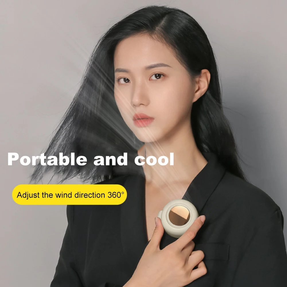 Portable Handheld Fan USB-C Rechargeable Electric Desktop Fan 360°Adjustable Strong Wind Bladeless Fan for Outdoor Sports