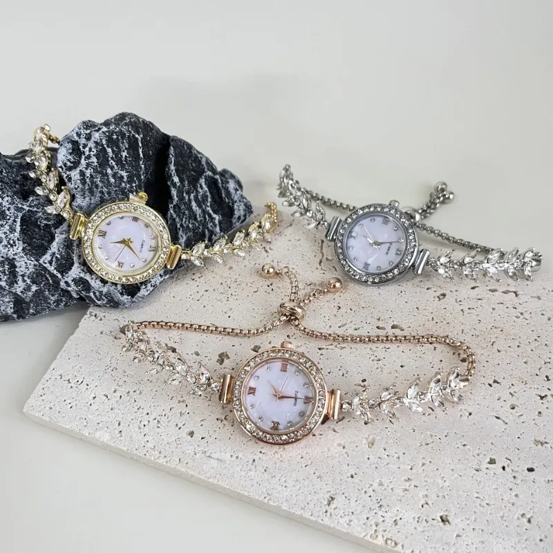 Luxury Mermaid Light Women Watch Diamond Adjustable Bracelet Quartz Movement