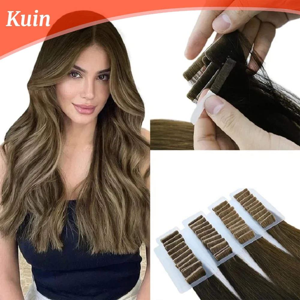 Invisible Pu Tape In Human Hair Extensions Straight Weft With Sticky Adhesive Tape Raw Virgin Human Hair For Women Natural