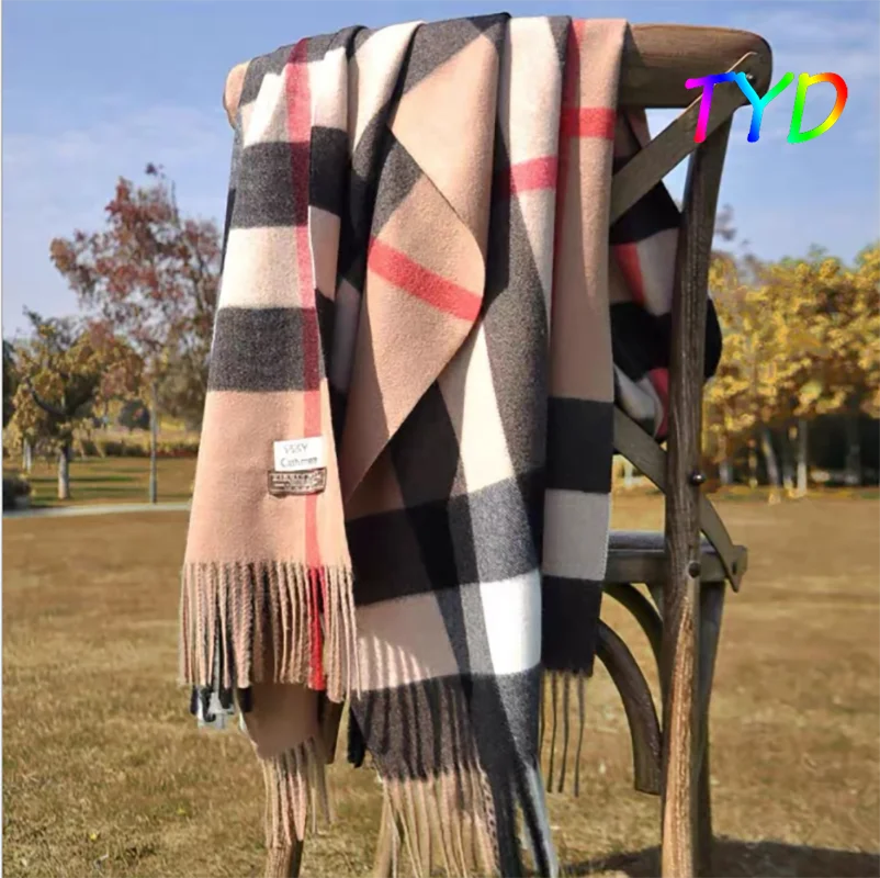 

190*70cm Winter Women's Scarf Luxury Brand Classic Lattice Soft Foulard Female Cashmere Scarves Shawl Pashmina Shawls And Wraps