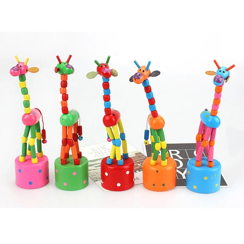 Montessori Educational Wooden Toys for Children Early Learning Exercise Baby Fingers Flexible Materials Giraffe Toy Gifts