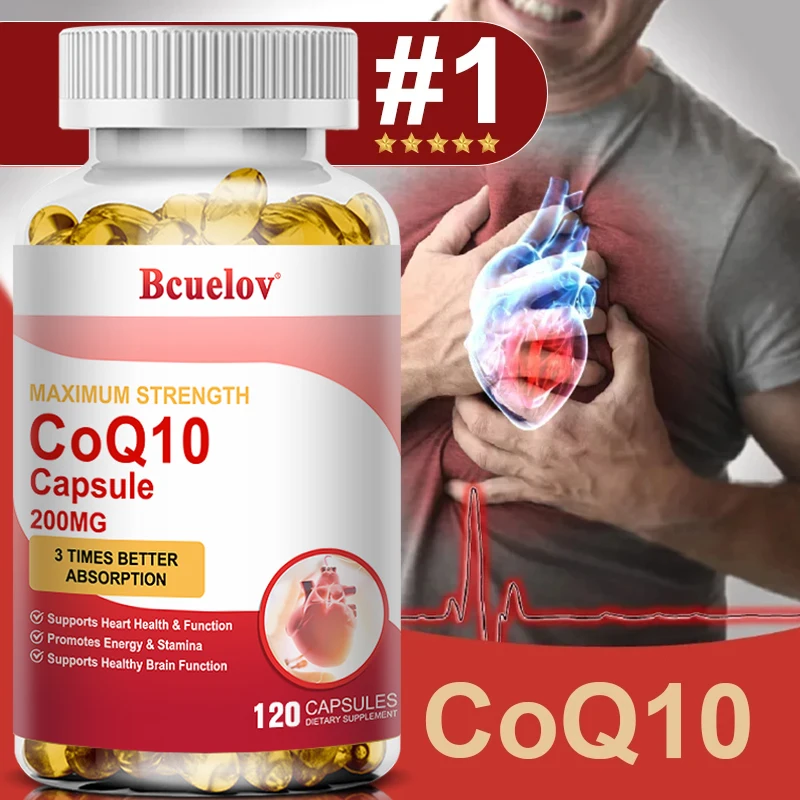 

Coenzyme COQ10 Capsules Promote Cardiovascular and Heart Health and Provide Energy To Support Bone and Joint Health Softgels