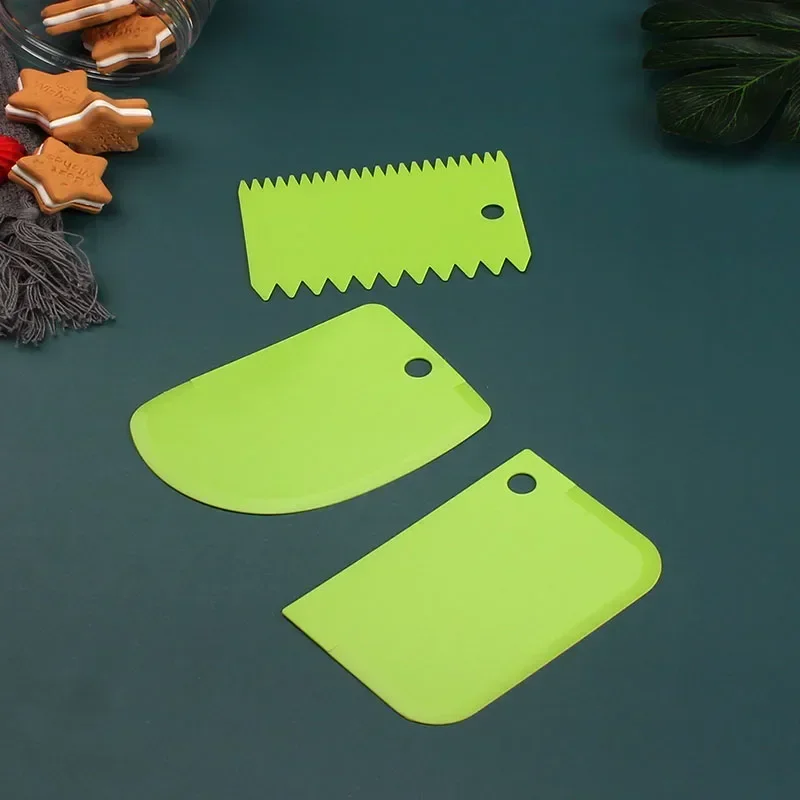 Dessert Tools Cake Kitchen 3PCs/Set Pastry Dough Cutter Cake Slicer Baking Pasty Scraper Blade Silicone Spatula Decoration