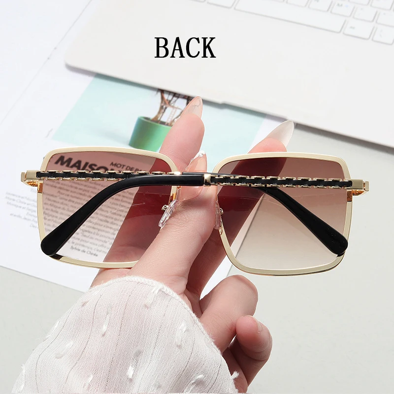Óculos de Sol Quadrado Feminino 2023 Oversized Moda Óculos Sombras Vintage Gafas De Sol Mujer Lunette De Soleil Femme Lentes_voghion.com