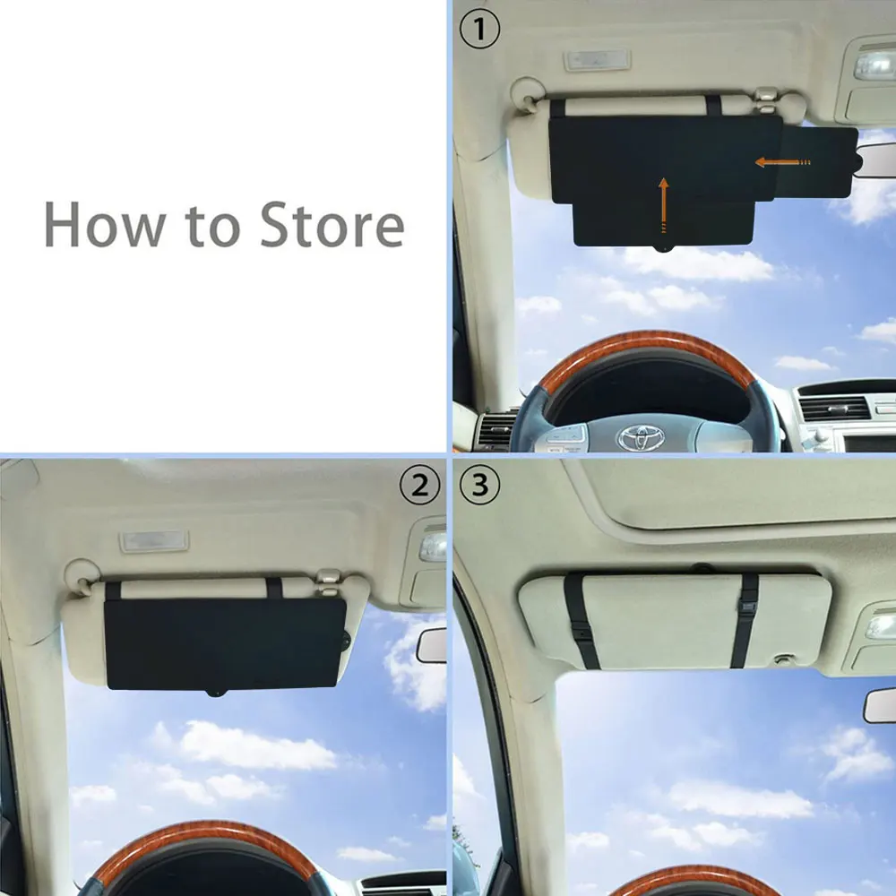 Car Sun Visor Extender Sunshade Extension Board Shield Blocker Front Side Window Shade Anti Glare Interior Accessories