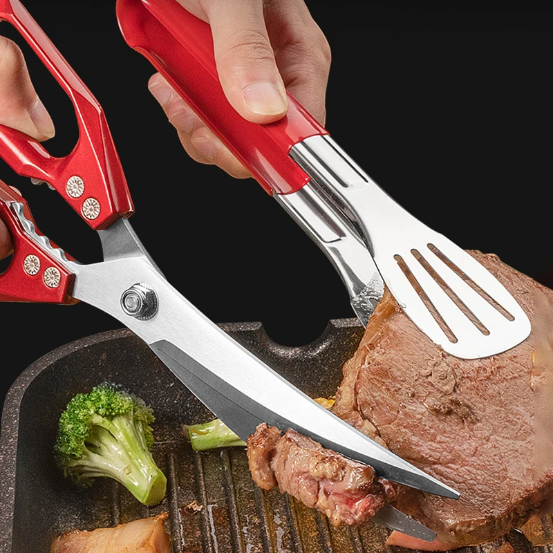 XITUO Stainless Steel Korean Barbecue Scissors Clip Heat Resistance Kitchen  Chef BBQ Outdoor Gathering Multi-function Meat Tool - AliExpress