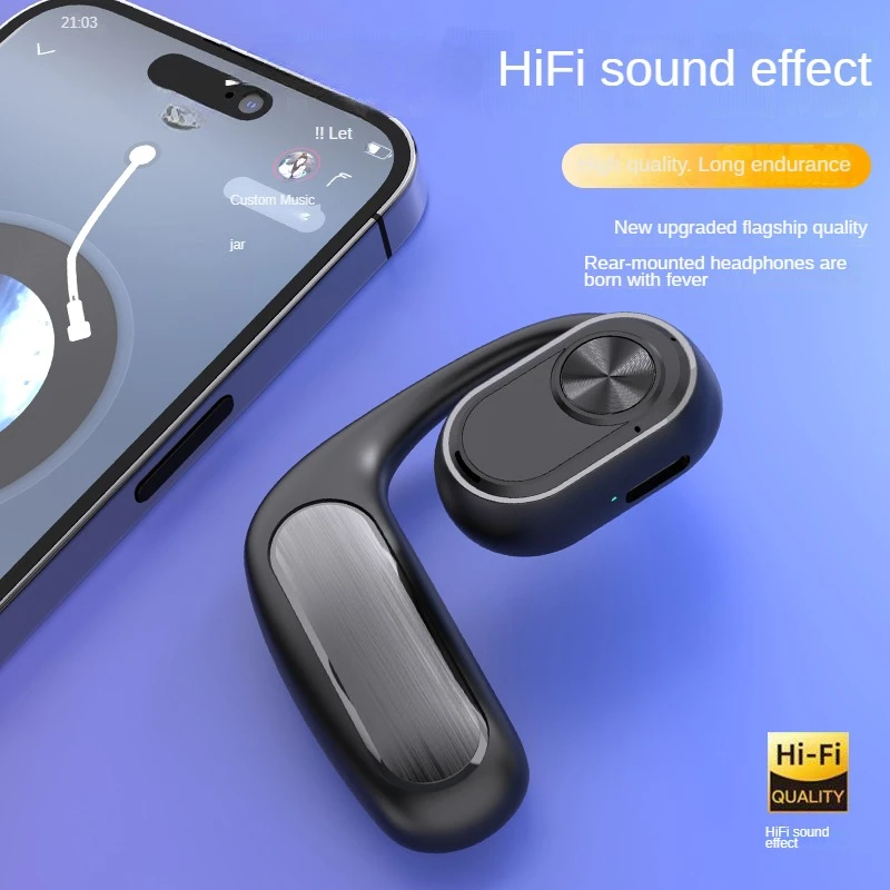 Single-Ear Wireless Headphones Earhook Headset  BT 5.3 Earphone Compatible For IPhone Android  Phones Driving/Business/Office