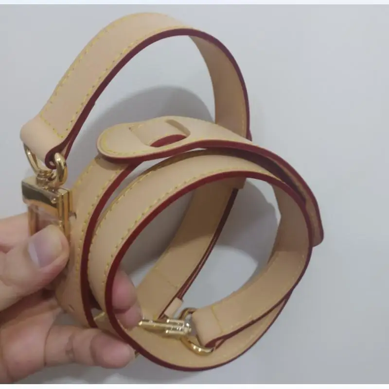 Top Real Vachetta Calfskin Leather Shoulder Strap For Designer Women Handbag Duffle Bag Purse Carry Belt Replacement Adjustable
