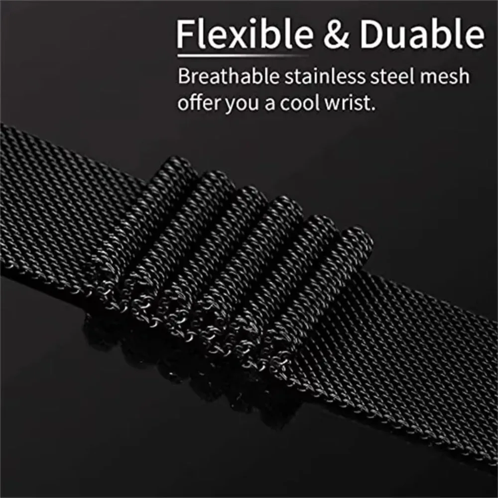 Elegant Metal Milanese Loop Strap - Magnetic Lightweight Bracelet Band