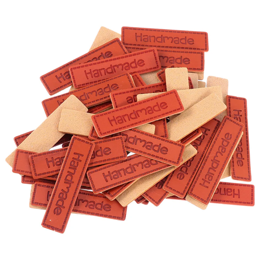100Pcs 카멜레온 라벨 수제 크로셰 뜨개질 비니 태그 가방 모자 스웨터 공예 의류용 DIY 봉제 라벨