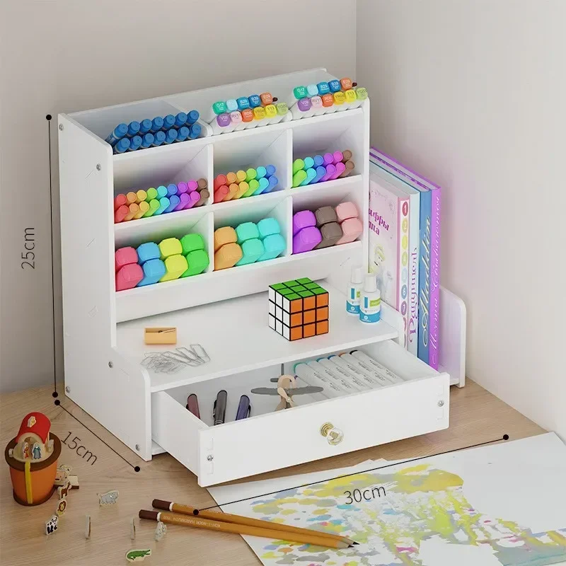 Multi-functional Pen Holder with 10 Slots for Stationery Organization on Desk Drawer