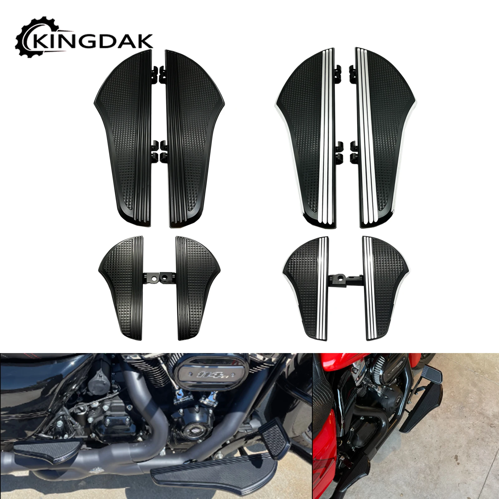 

Motorcycle Defiance Driver Passenger Floorboards Non-slip Footrest Fit For Harley Touring Electra Street Glide Softail Dyna