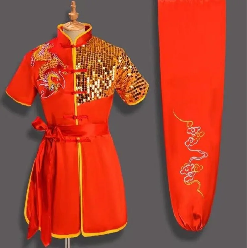 Chinese Style Men Women Embroidered Dragon Kung Fu Suit Tai chi Wushu Uniform Outdoor Sport Jacket Pants Sets